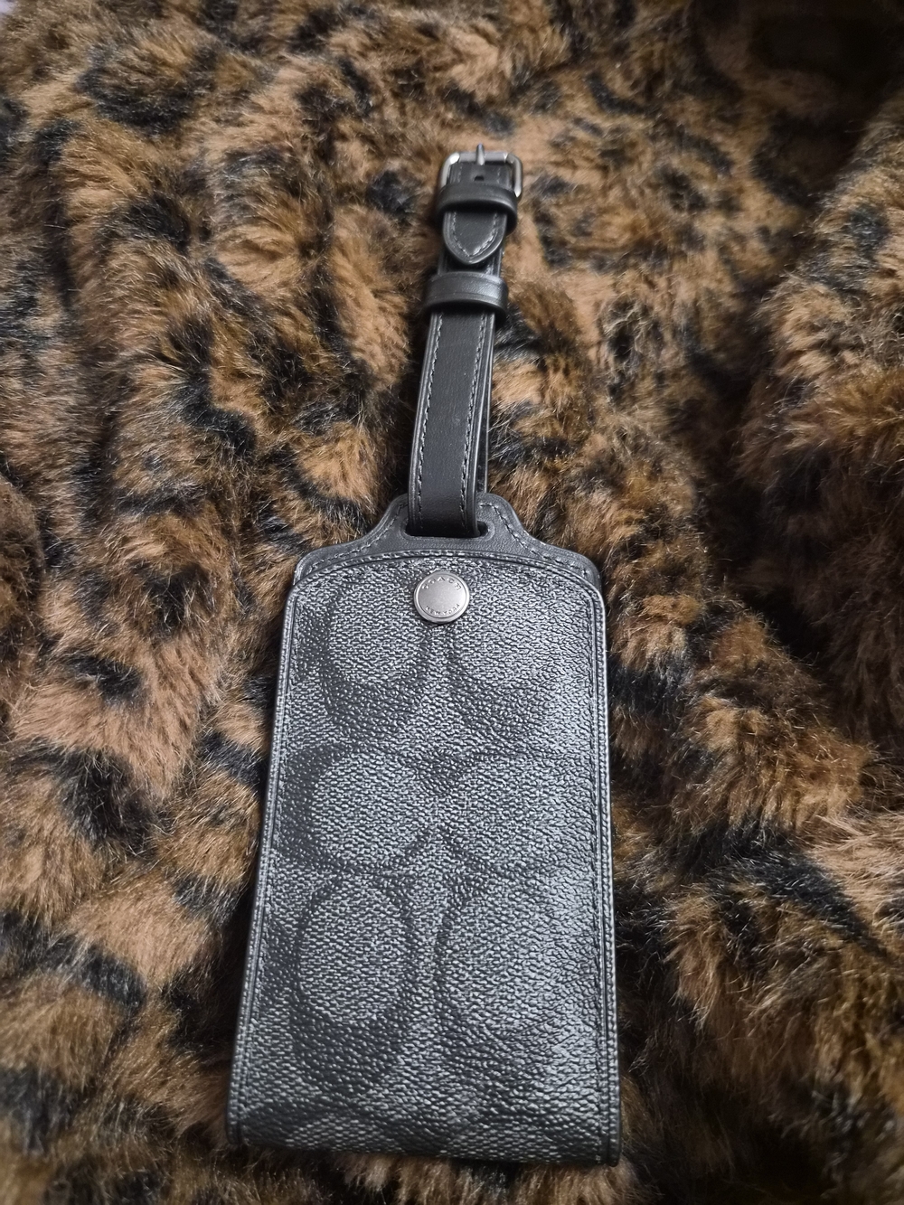 Coach Black Signature Luggage Tag